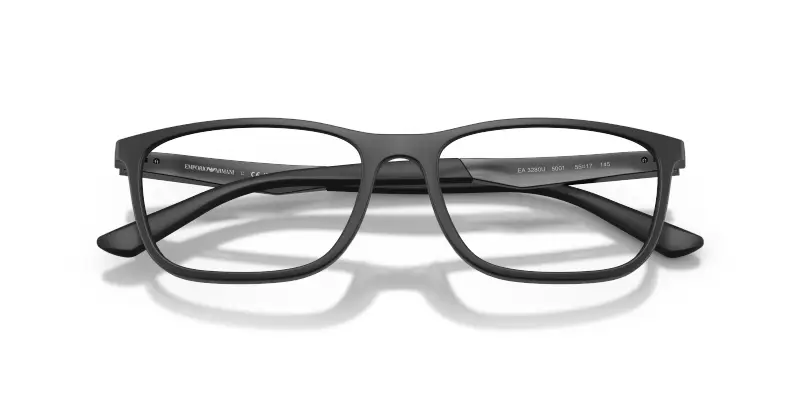 Uomo Emporio Armani EA3280U 5001 Montature da vista Iniettato Nero Trasparente Pillow Normale miniatura 2