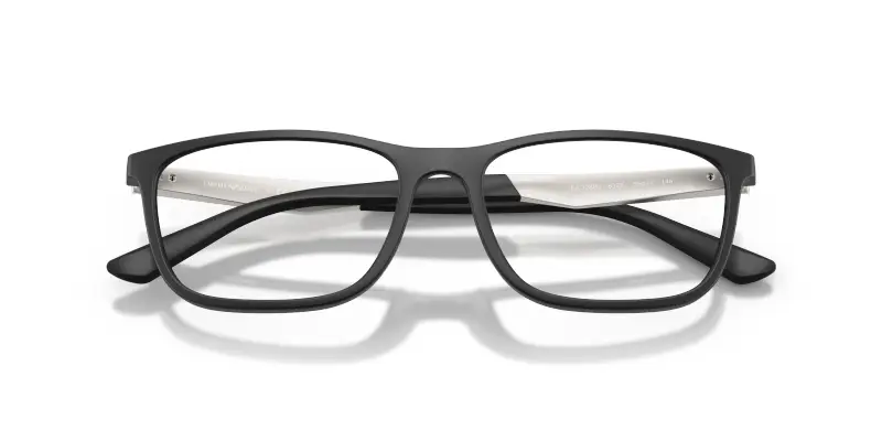 Uomo Emporio Armani EA3280U 6372 Montature da vista Iniettato Nero Trasparente Pillow Normale miniatura 2