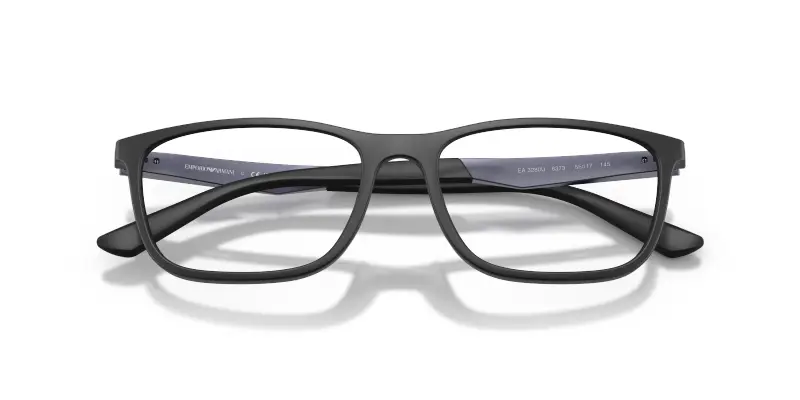 Uomo Emporio Armani EA3280U 6373 Montature da vista Iniettato Nero Trasparente Pillow Normale miniatura 2