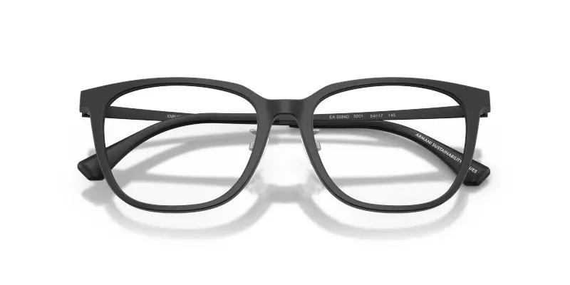 Uomo Emporio Armani EA3284D 5001 Montature da vista Acetato Nero Trasparente Geometrica Normale miniatura 2