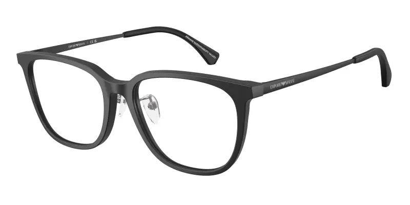 Uomo Emporio Armani EA3284D 5001 Montature da vista Acetato Nero Trasparente Geometrica Normale