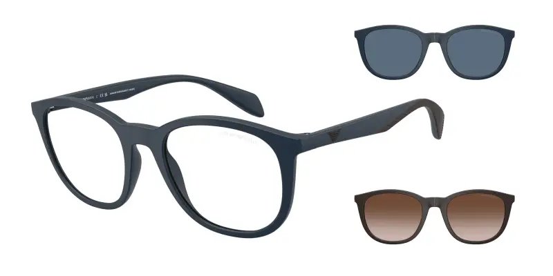 Uomo Emporio Armani EA4211 61851W Occhiali da sole Iniettato Blu Trasparente Pantos Normale