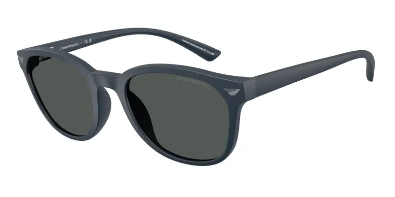 Uomo Emporio Armani EA4225U 618587 Occhiali da sole Iniettato Blu Grigio Pantos Normale