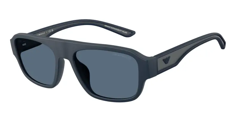 Uomo Emporio Armani EA4266U 618580 Occhiali da sole Iniettato Blu Blu Geometrica Normale
