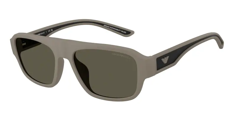 Uomo Emporio Armani EA4266U 636187 Occhiali da sole Iniettato Marrone Grigio Geometrica Normale