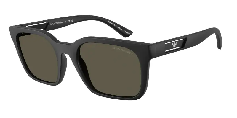 Uomo Emporio Armani EA4269 500187 Occhiali da sole Iniettato Nero Grigio Squadrata Normale