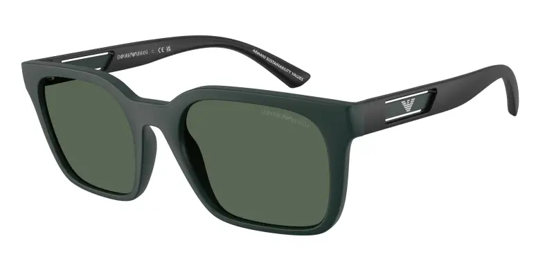 Uomo Emporio Armani EA4269 637071 Occhiali da sole Iniettato Blu Verde Squadrata Normale