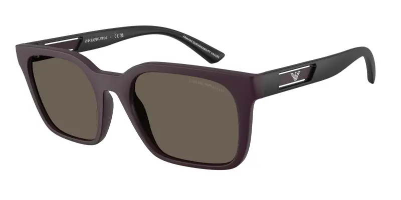 Uomo Emporio Armani EA4269 6371/3 Occhiali da sole Iniettato Viola Marrone Squadrata Normale