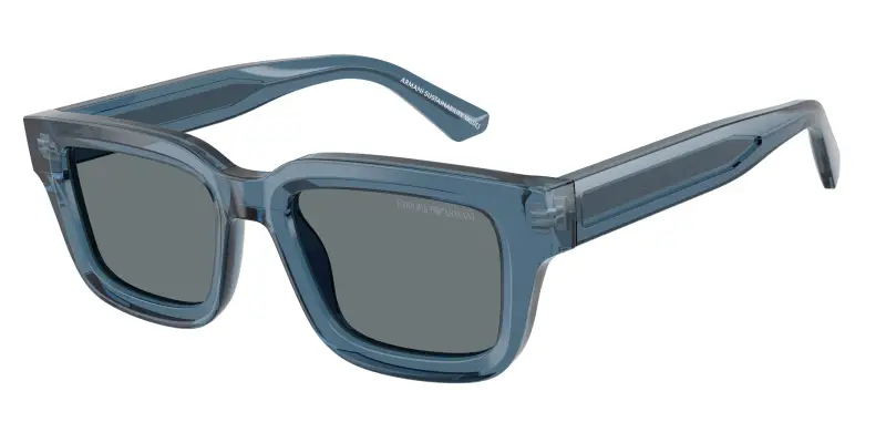 Uomo Emporio Armani EA4270 636280 Occhiali da sole Acetato Blu Blu Geometrica Normale