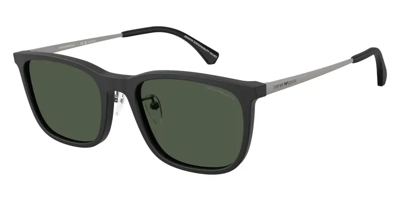 Uomo Emporio Armani EA4275D 50019A Occhiali da sole Acetato Nero Verde Squadrata Polarizzata