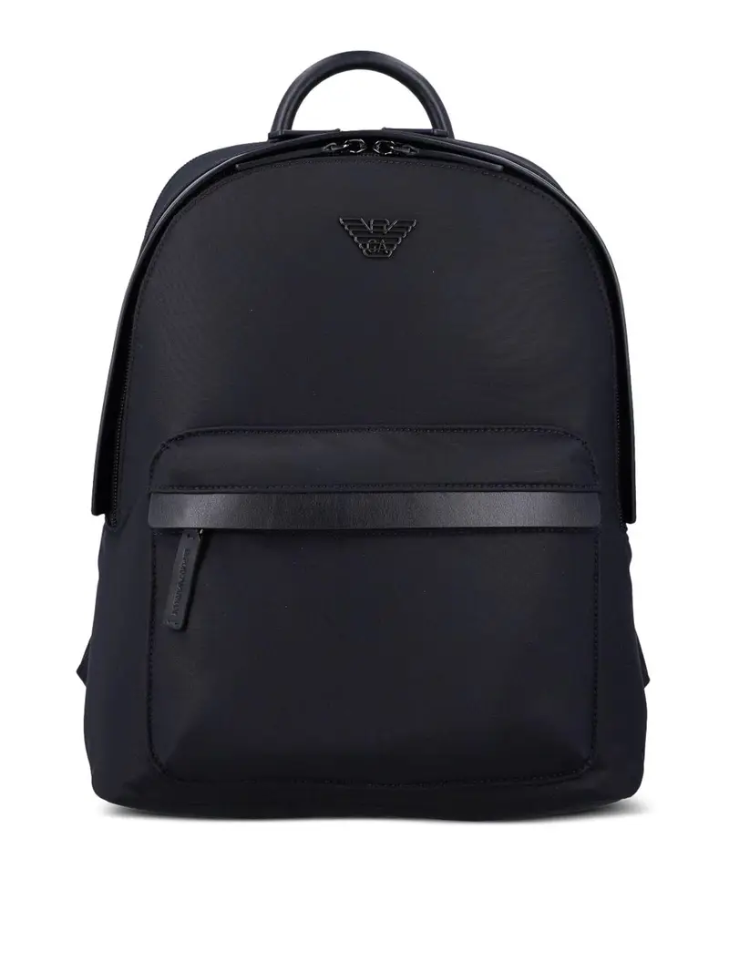Zaino in nylon logo Nero