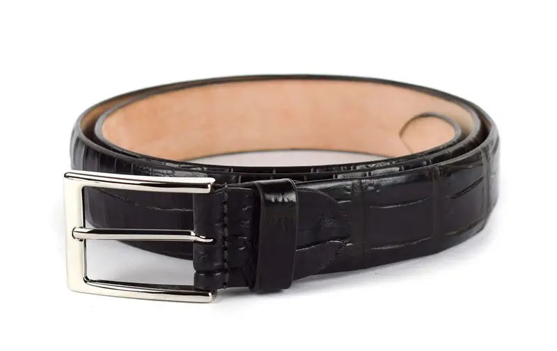 Cintura in coccodrillo Emporio Cattani Testa Moro