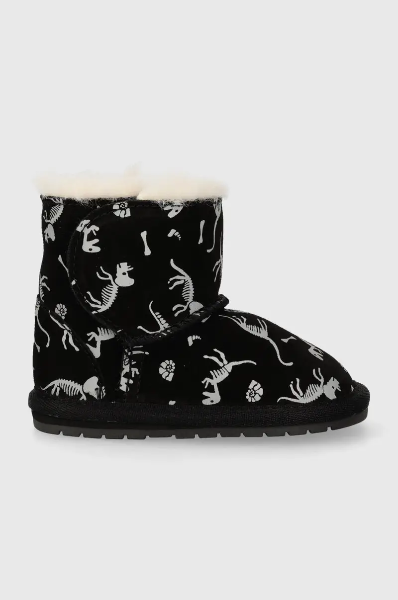 scarpe in pelle scamosciata neonato/a Toddle Reflective Dino Nero
