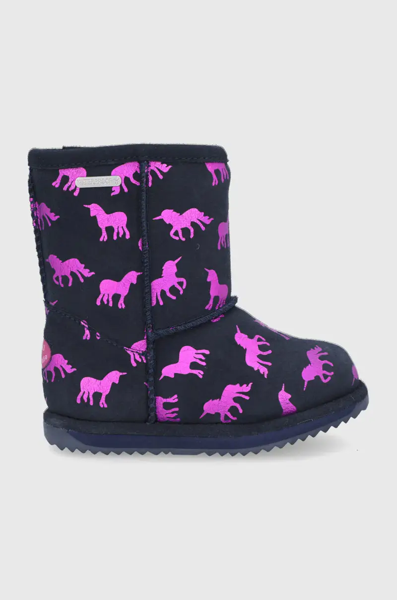stivali da neve bambini Rainbow Unicorn Brumby Blu navy