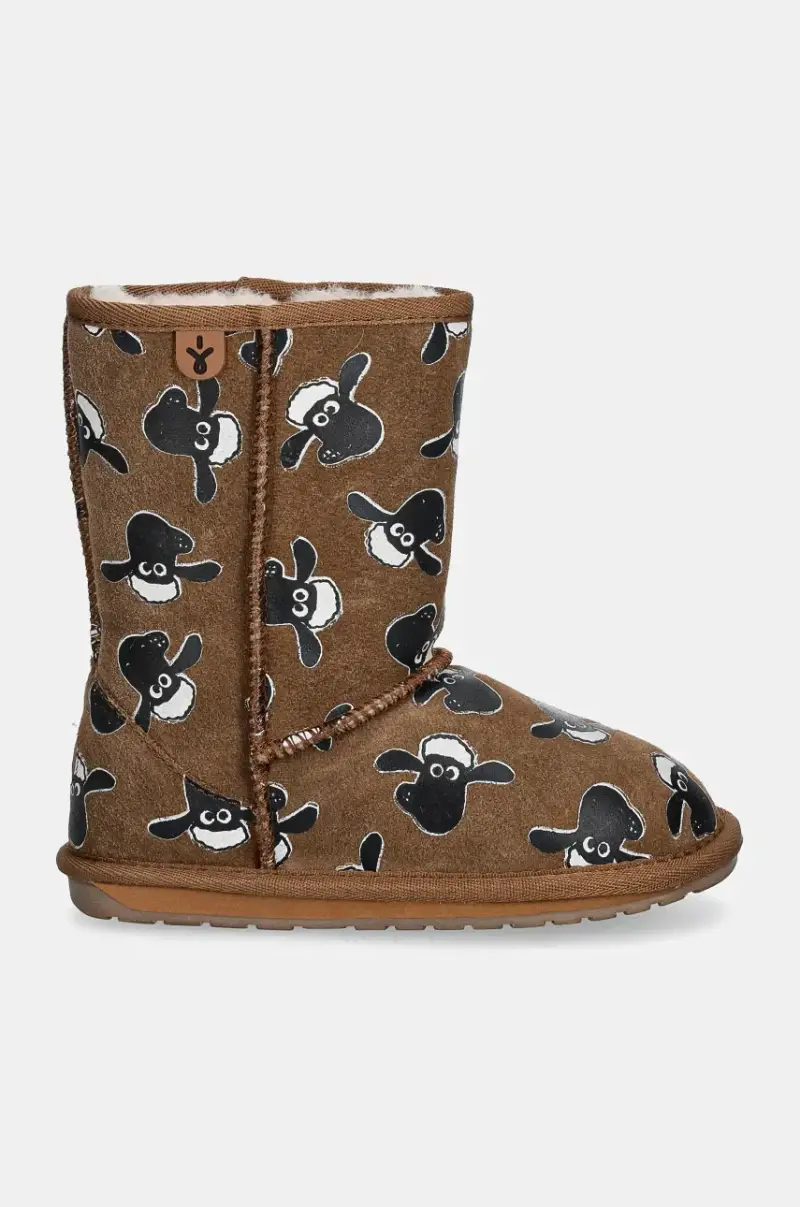 stivali da neve bambini Shaun The Sheep Print colore marrone K13107 miniatura 2
