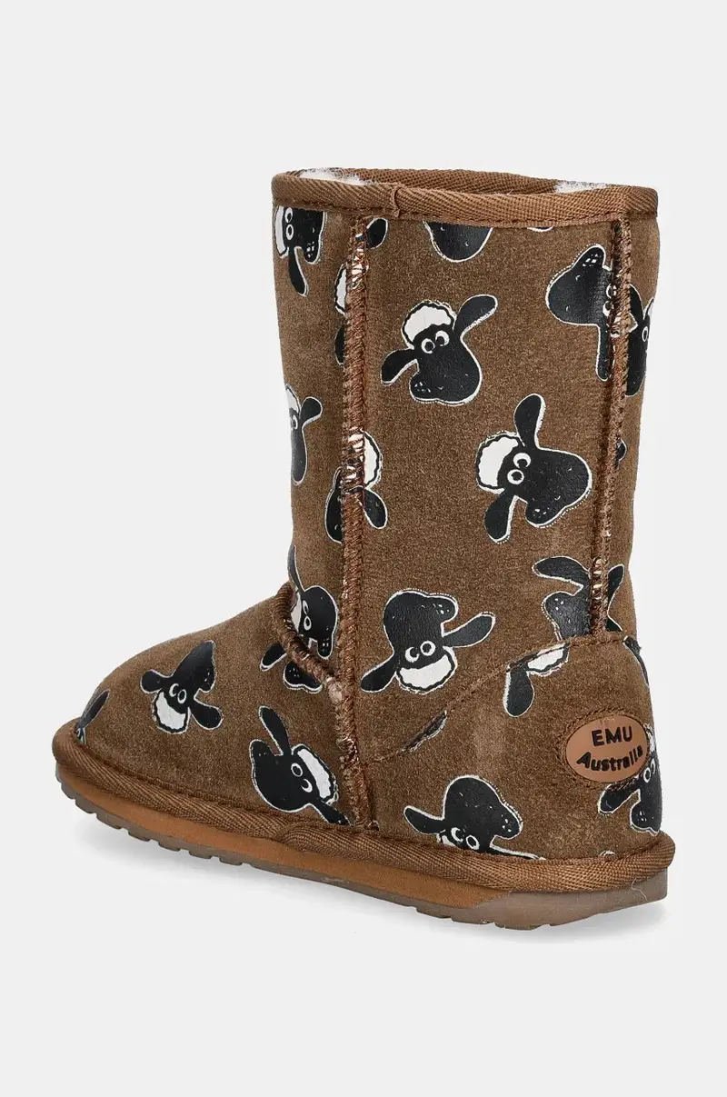 stivali da neve bambini Shaun The Sheep Print colore marrone K13107 miniatura 3