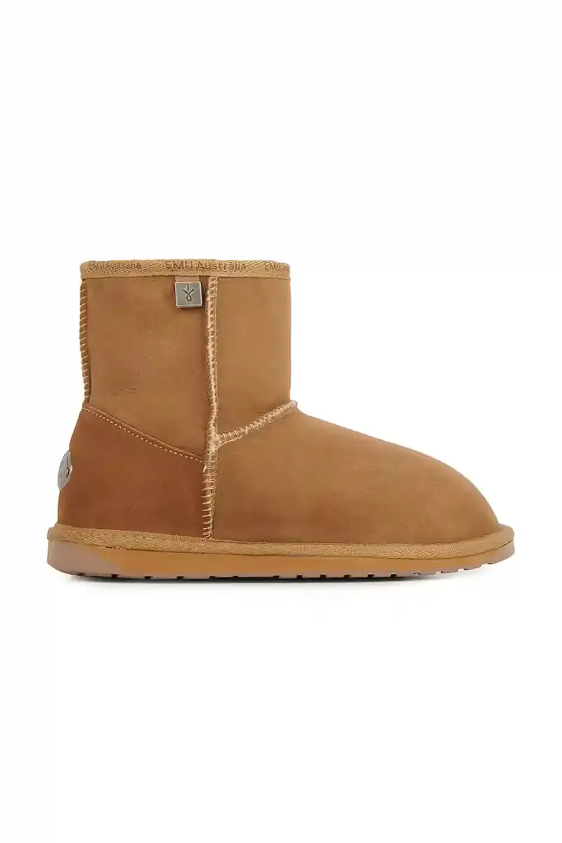 stivali da neve in camoscio colore marrone