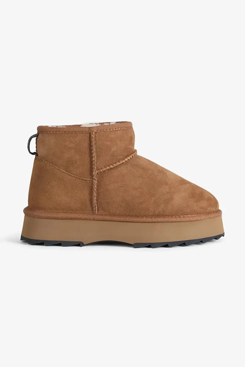 stivali da neve in camoscio Sharky Micro Flatform Marrone