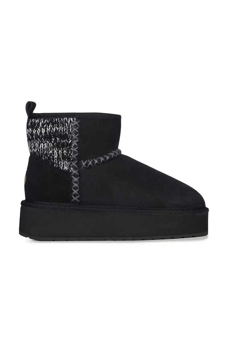 stivali da neve in camoscio Stinger Knit Flatform colore nero W13143.BLAK
