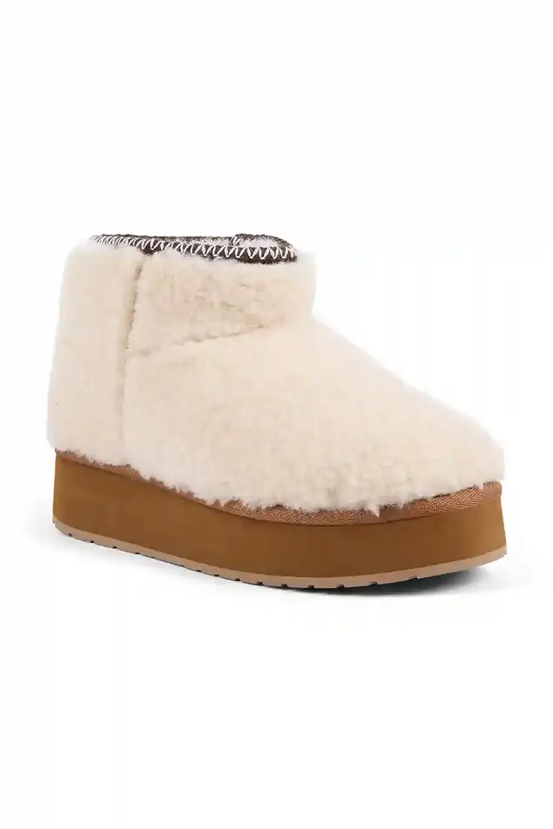 stivali da neve Stinger Micro Flatform Teddy colore beige W13187 miniatura 2