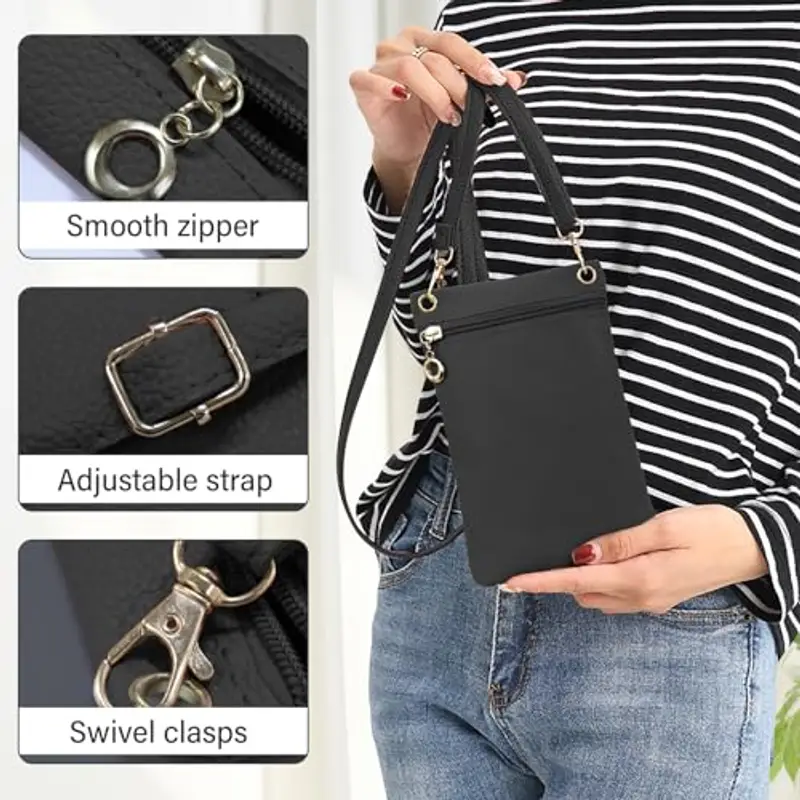 Energather Borsetta Tracolla Donna Piccola, Borsa Piccola Tracolla Donna in Pelle PU morbida, Borsa Donna Tracolla con Spallina Ablativa per Shopping, Appuntamenti, Passeggiate miniatura 3