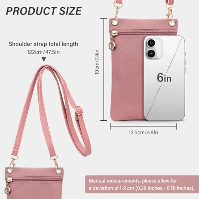 Energather Borsetta Tracolla Donna Piccola, Borsa Piccola Tracolla Donna in Pelle PU morbida, Borsa Donna Tracolla con Spallina Ablativa per Shopping, Appuntamenti, Passeggiate miniatura 2