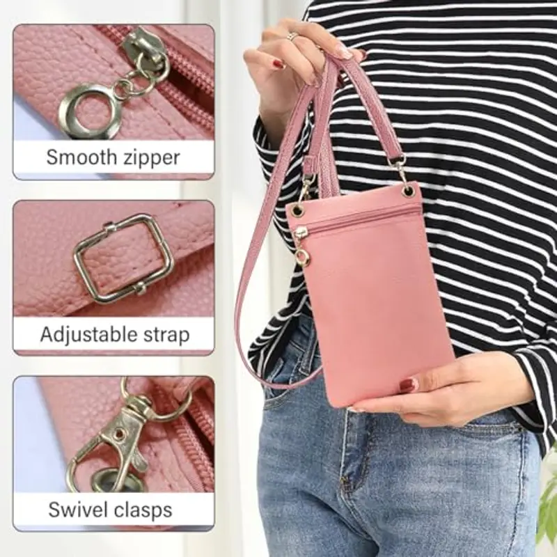 Energather Borsetta Tracolla Donna Piccola, Borsa Piccola Tracolla Donna in Pelle PU morbida, Borsa Donna Tracolla con Spallina Ablativa per Shopping, Appuntamenti, Passeggiate miniatura 3