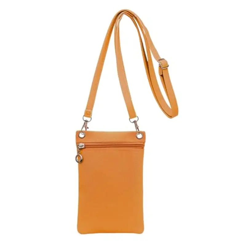 Energather Custodia per cellulare, in morbida pelle PU, a tracolla da donna, per la scuola, per lo shopping, gli appuntamenti, le passeggiate, giallo., s