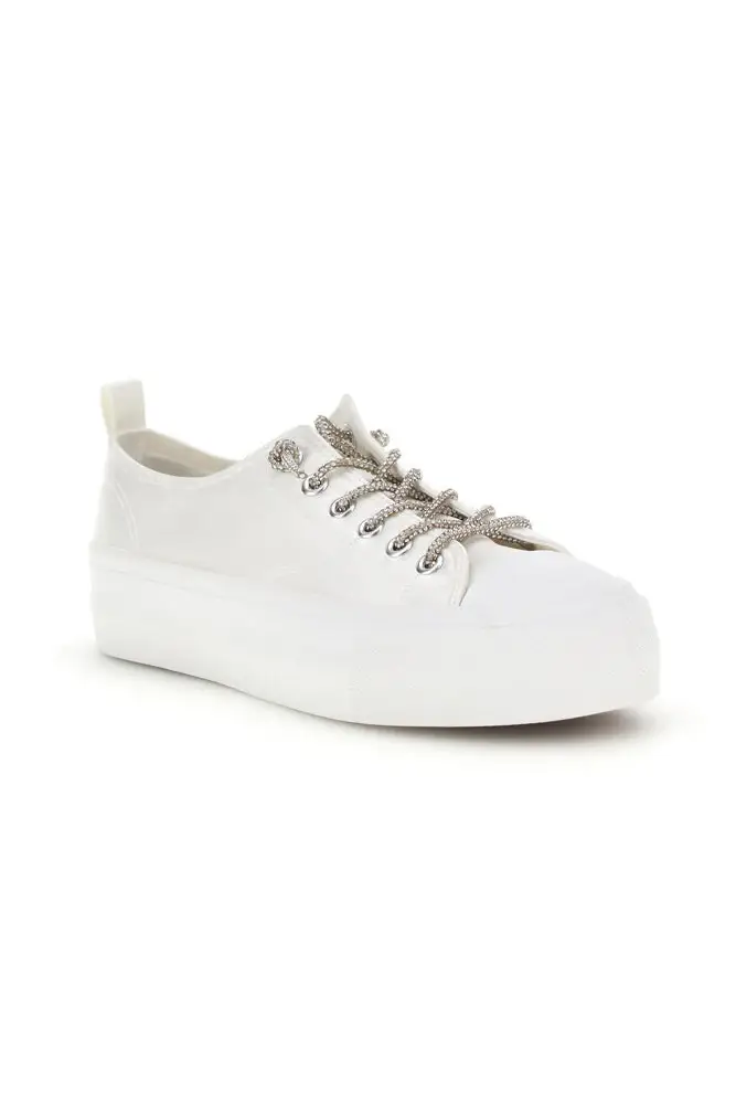 Sneakers bianche in materiale sintetico con lacci decorativi Energy CONV3 [BIANCO] miniatura 2