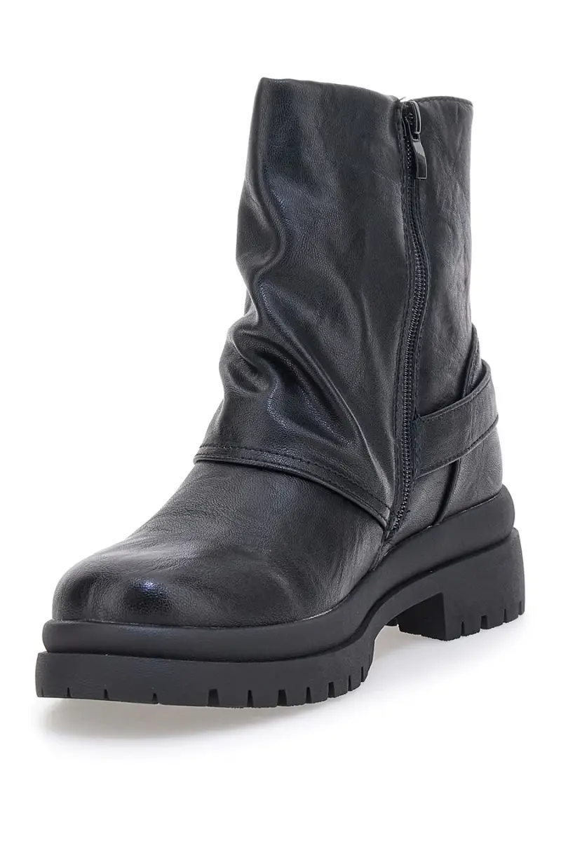 Stivaletti neri con gambale morbido e fibbia laterale Energy I555 [NERO] miniatura 4