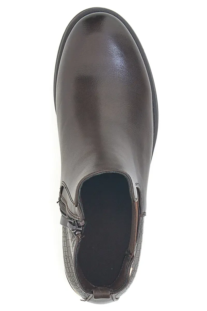 Stivaletti Tronchetti marroni con inserti elasticizzati e dettaglio stampa cocco Energy I254 [TESTA DI MORO] miniatura 3