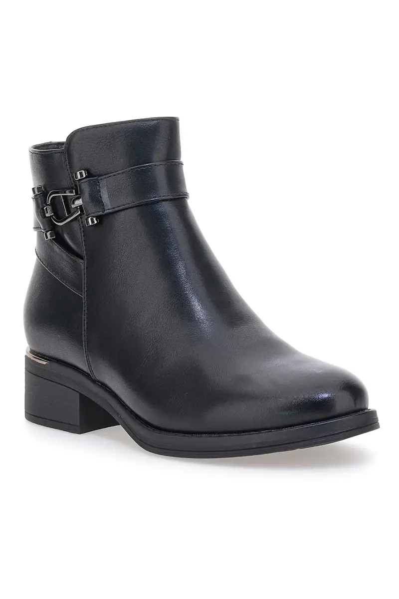 Stivaletti Tronchetti neri con fibbia decorativa e fondo basso Energy I255 [NERO] miniatura 2
