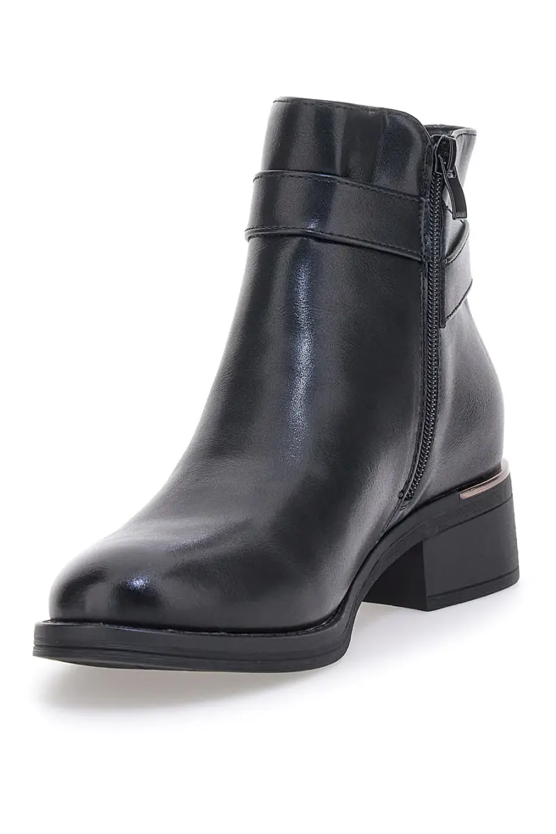Stivaletti Tronchetti neri con fibbia decorativa e fondo basso Energy I255 [NERO] miniatura 4