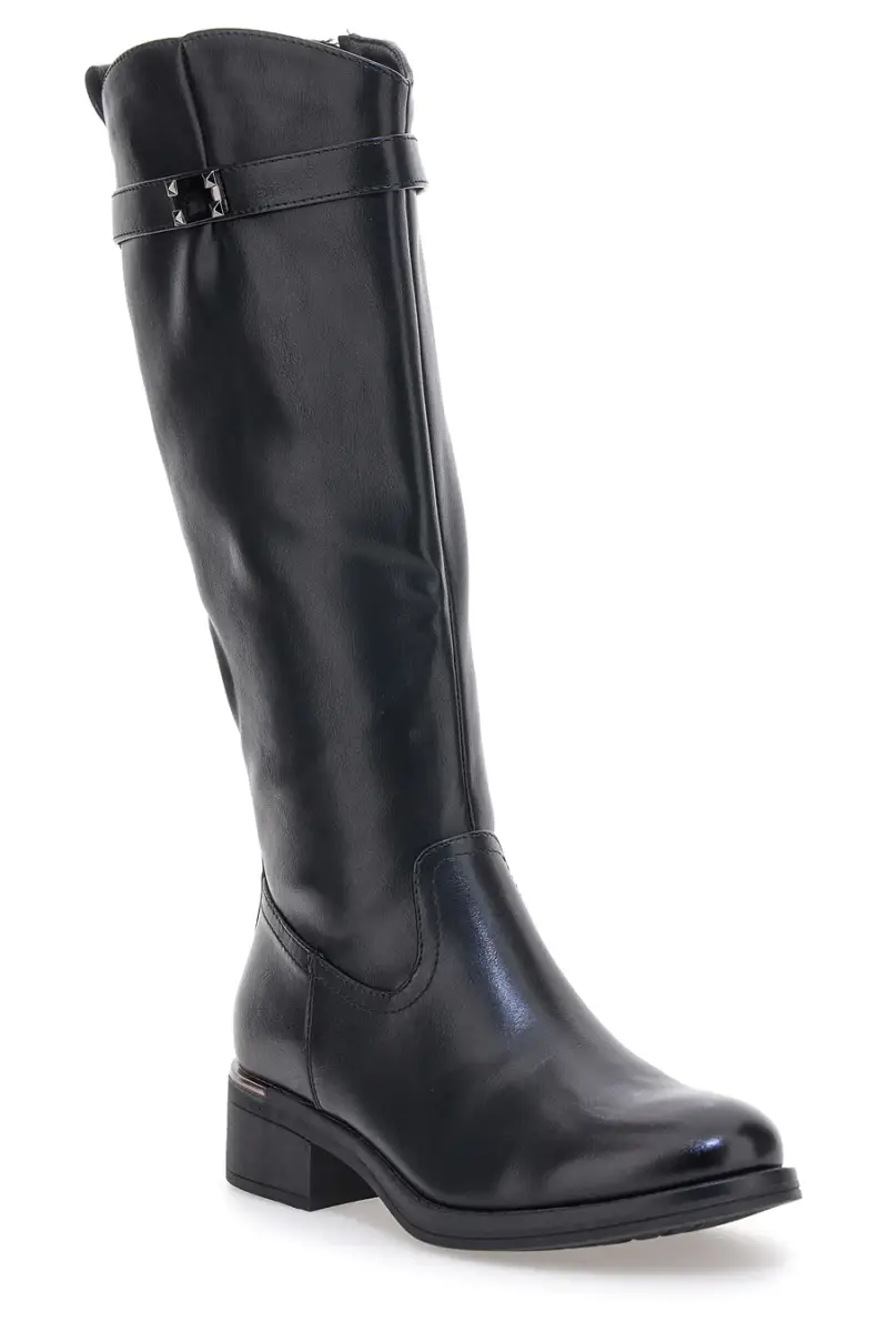 Stivali neri con dettaglio borchiato e tacco basso Energy I259 [NERO] miniatura 2