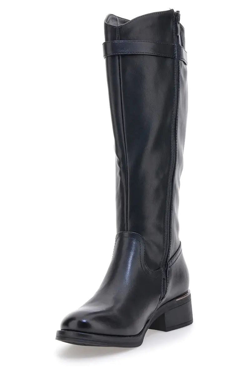 Stivali neri con dettaglio borchiato e tacco basso Energy I259 [NERO] miniatura 3