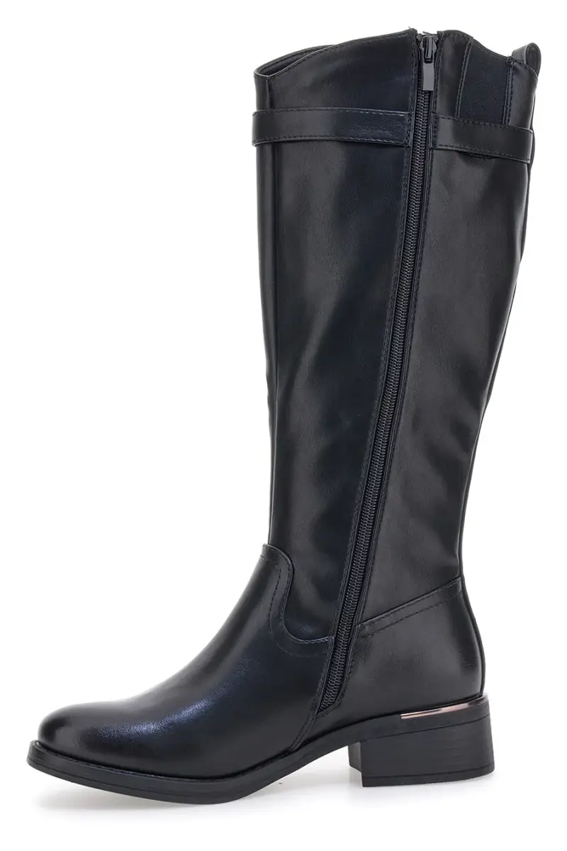 Stivali neri con dettaglio borchiato e tacco basso Energy I259 [NERO] miniatura 4