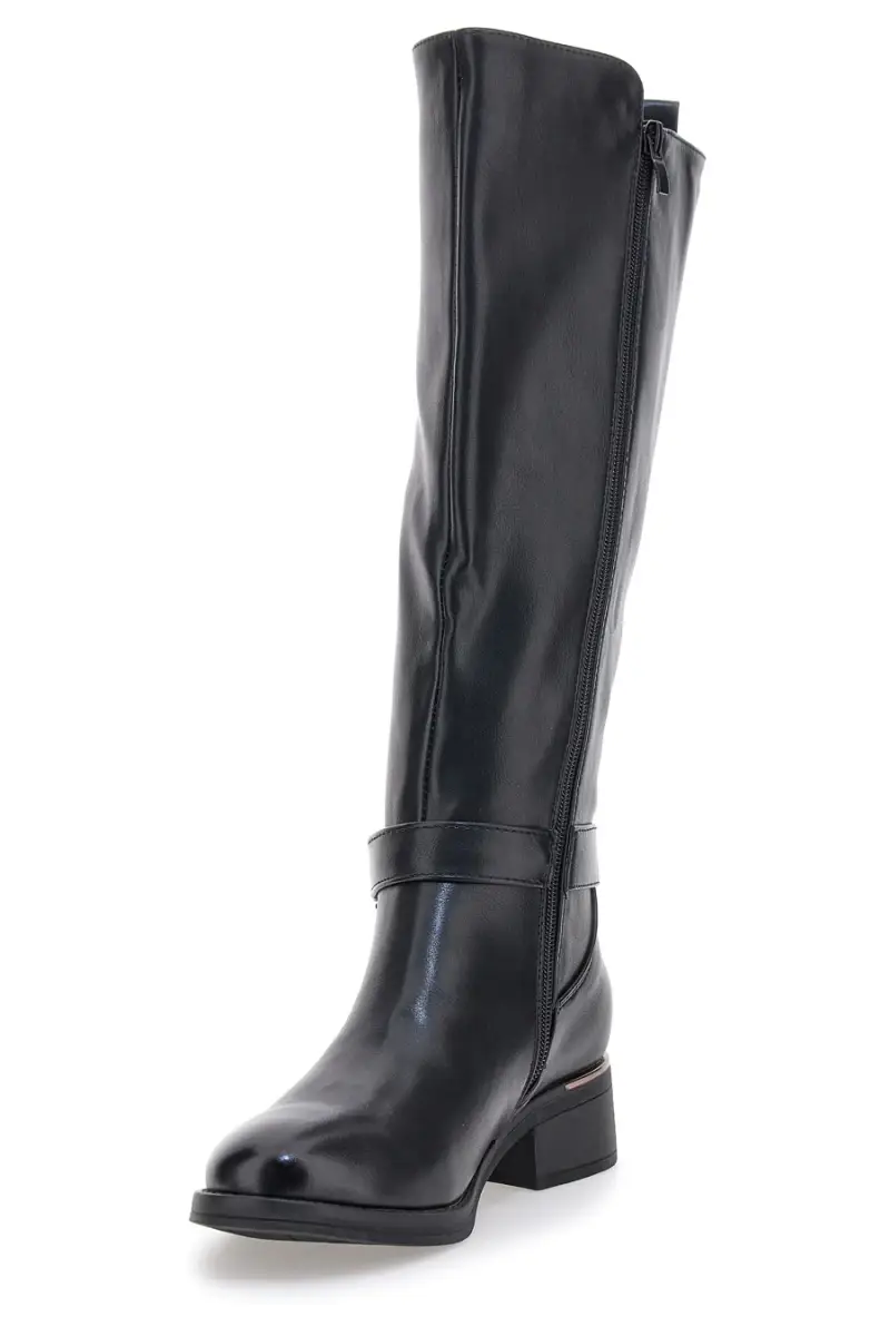 Stivali neri con dettaglio metallico e tacco basso Energy I258 [NERO] miniatura 3