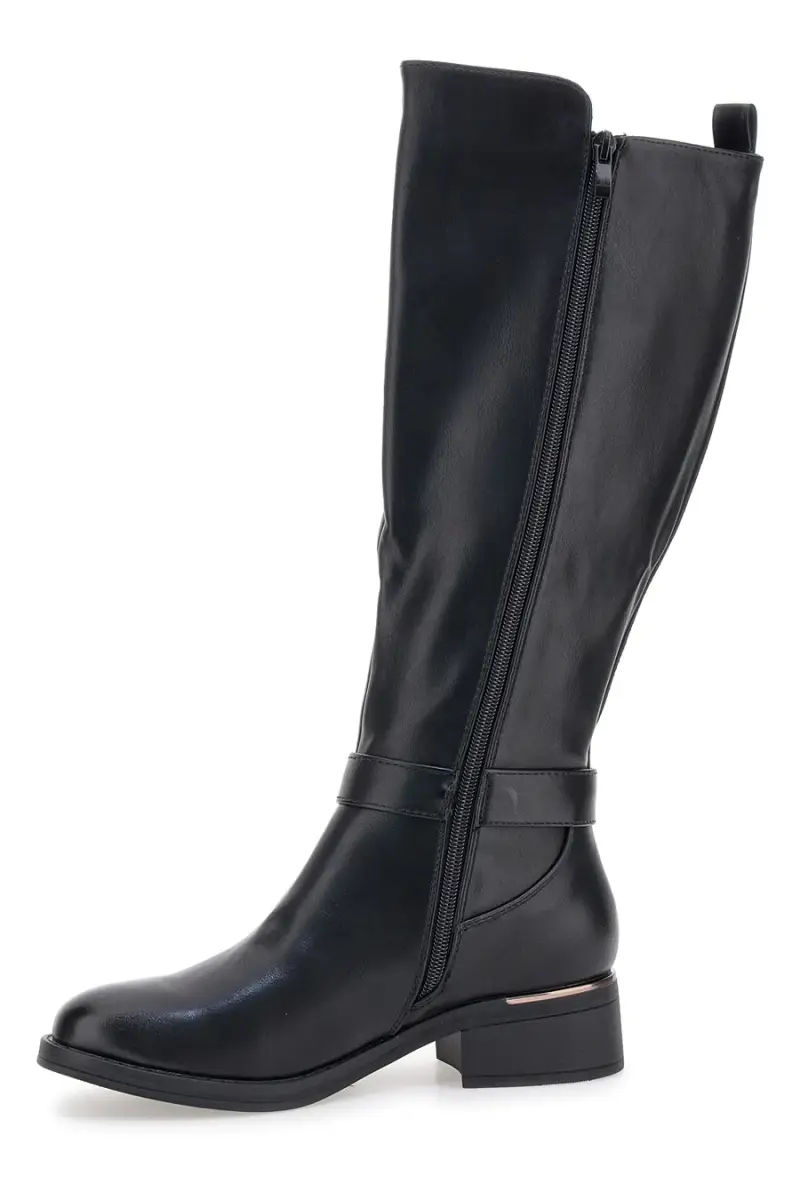 Stivali neri con dettaglio metallico e tacco basso Energy I258 [NERO] miniatura 4