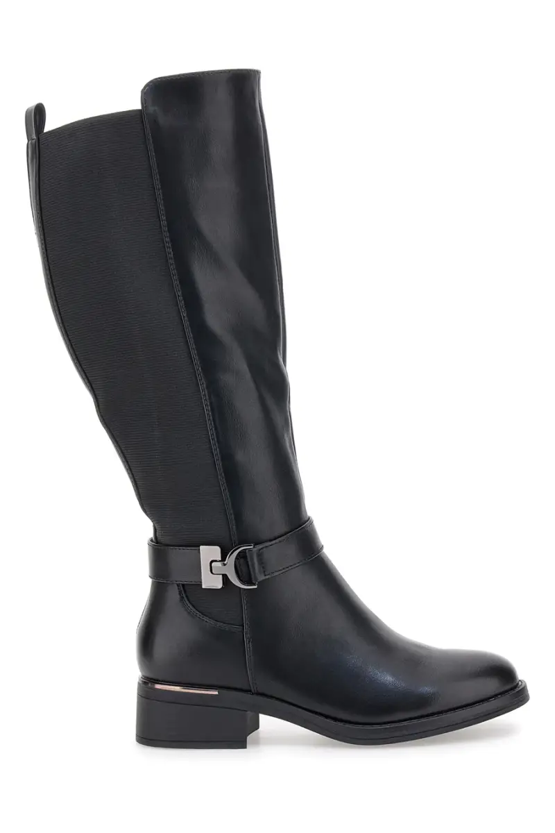 Stivali neri con dettaglio metallico e tacco basso Energy I258 [NERO]