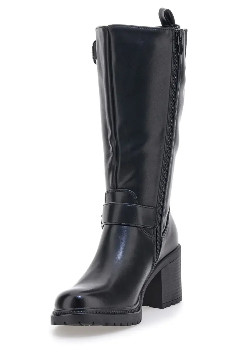 Stivali neri con fibbie e tacco largo Energy I358 [NERO] miniatura 3