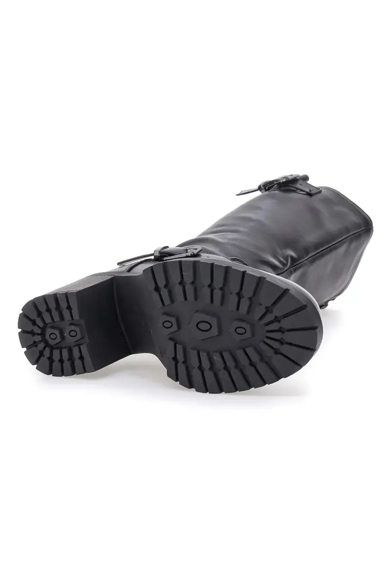 Stivali neri con fibbie e tacco largo Energy I358 [NERO] miniatura 5