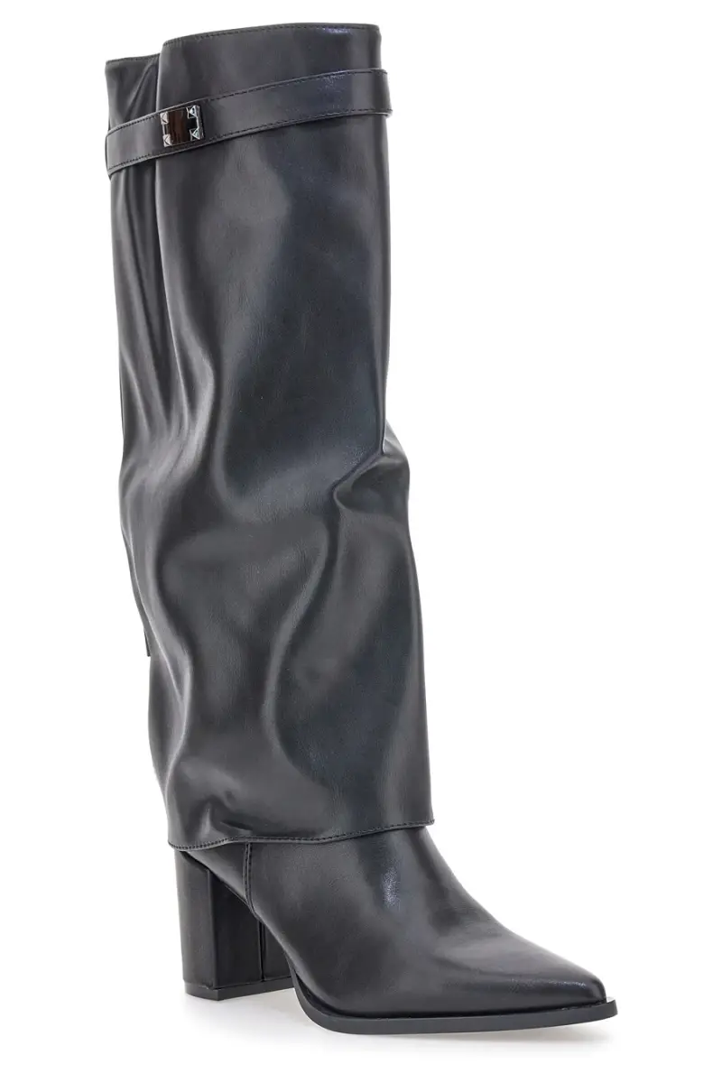 Stivali neri con gambale morbido e tacco squadrato Energy I376 [NERO] miniatura 2