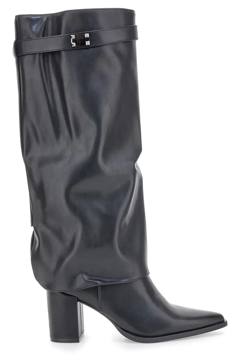 Stivali neri con gambale morbido e tacco squadrato Energy I376 [NERO]