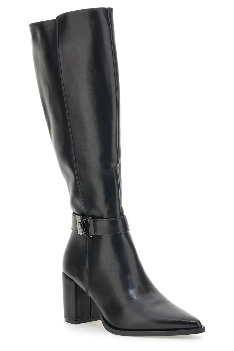 Stivali neri con tacco alto e cinturino decorativo Energy I365 [NERO] miniatura 2