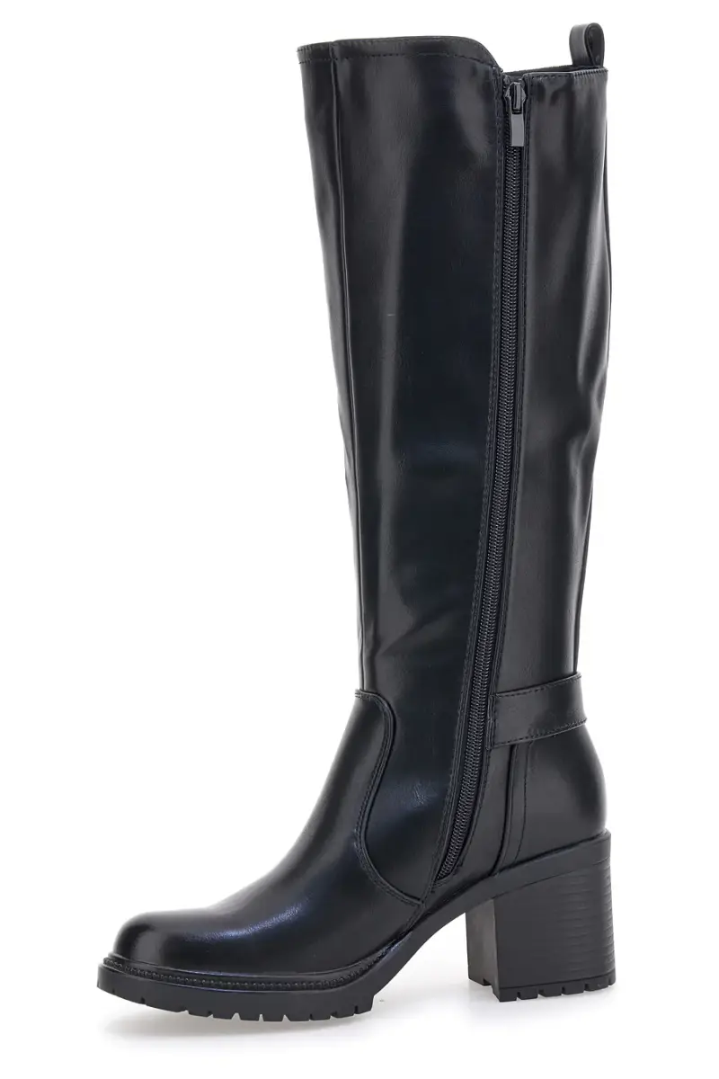 Stivali neri con tacco largo e dettaglio elastico laterale Energy 1359 [NERO] miniatura 4