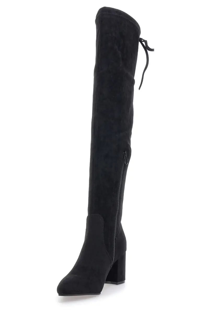 Stivali Neri Sopra al Ginocchio con Tacco Largo Energy 364 [NERO] miniatura 3