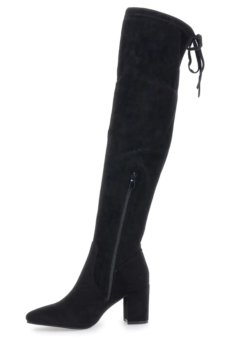 Stivali Neri Sopra al Ginocchio con Tacco Largo Energy 364 [NERO] miniatura 4