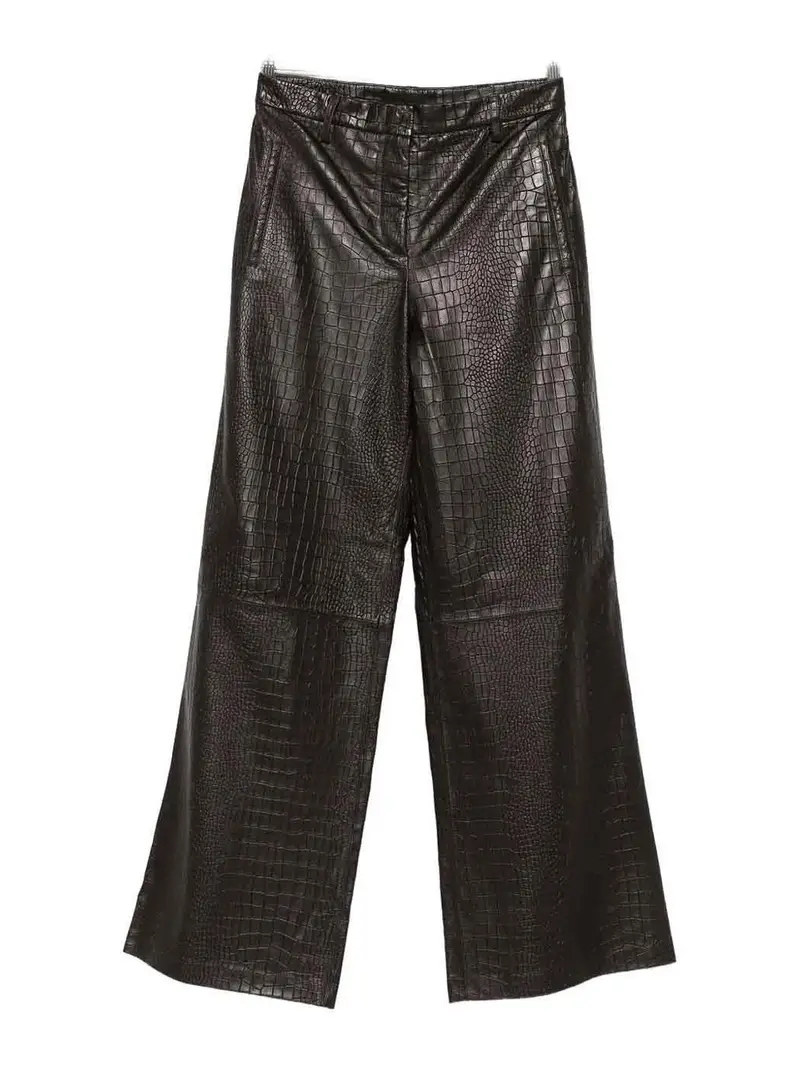 Pantaloni di pelle Marrone