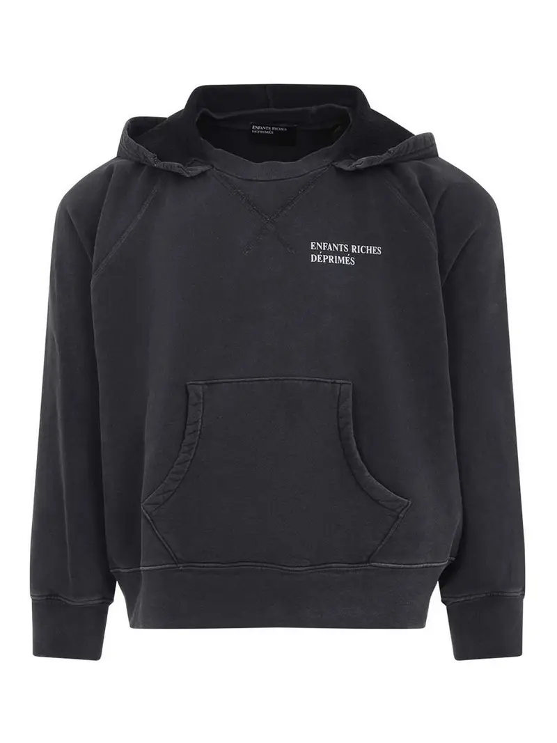 Felpa con cappuccio Afterhood Raglan con logo Nero