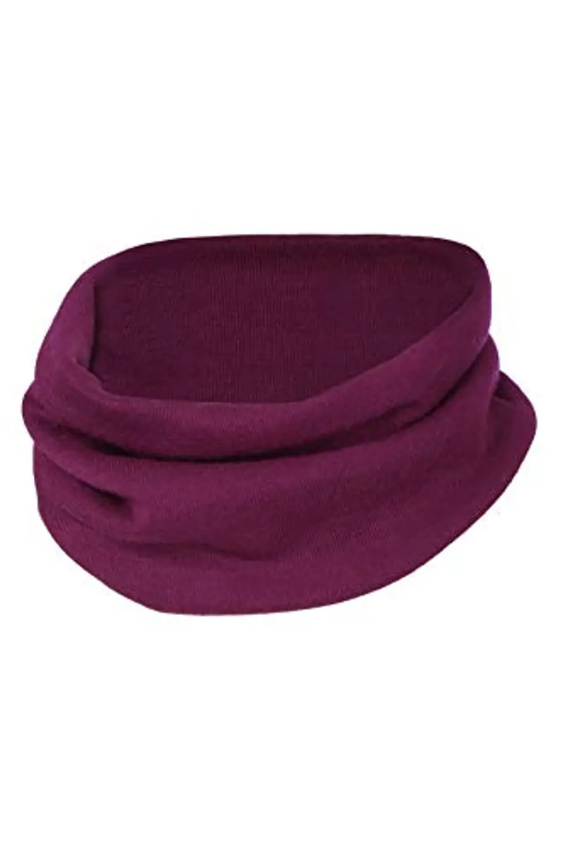 Engel Natur Sciarpa tubolare, per bambini, in 70% lana (kbT), 30% seta, di colore vinaccia